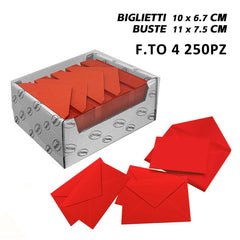 BIGLIETTI E BUSTE F.TO 4 250/250 ROSSO ART.LF40031F4 - koseakasa