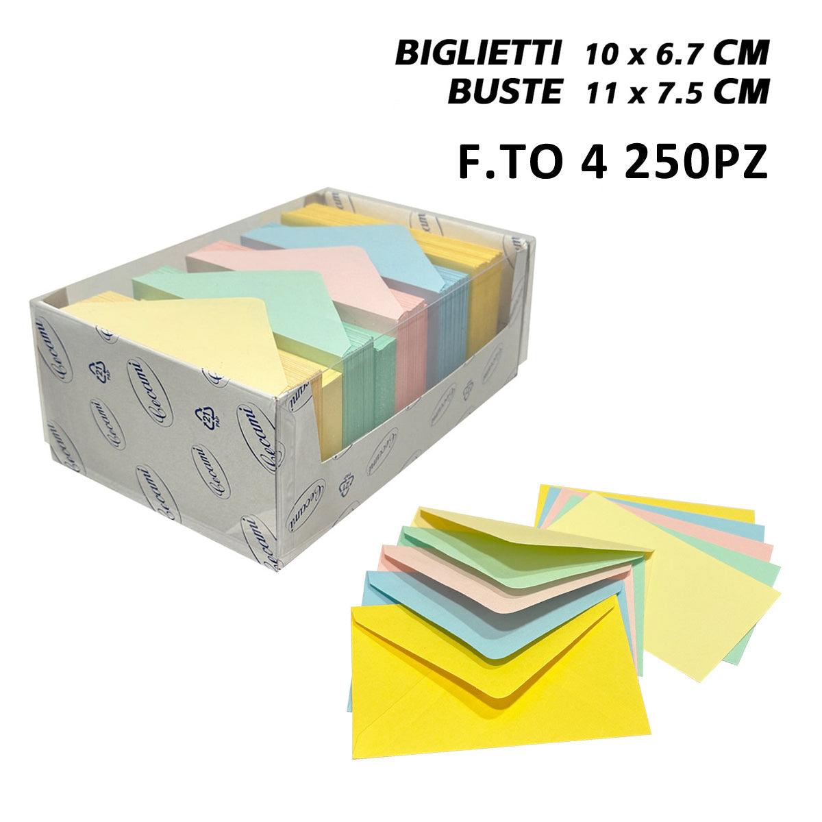 BIGLIETTI E BUSTE F.TO 4 250/250 COLORI TENUI ART.LF40053F4 1PZ - koseakasa