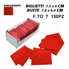 BIGLIETTI E BUSTE F.TO 7  150/150  ROSSO PERLESCENTE ART.LF40055F7 - koseakasa