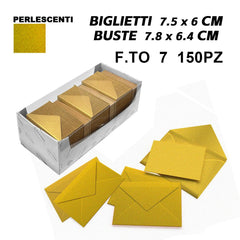 BIGLIETTI E BUSTE F.TO 7  150/150  ORO PERLESCENTE ART.LF40056F7 - koseakasa