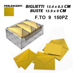 BIGLIETTI E BUSTE F.TO 9  150/150  ORO PERLESCENTE ART.LF40056F9 - koseakasa