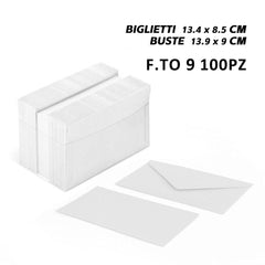 BIGLIETTI E BUSTE F.TO 9 100/100 OPALINA BIANCA SCATOLA PVC  ART.LF40035F9/PVC 1PZ - koseakasa