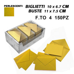 BIGLIETTI E BUSTE F.TO 4  150/150  ORO PERLESCENTE ART.LF40056F4 - koseakasa