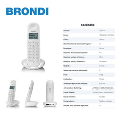 BRONDI LOTUS CORDLESS DIGITALE TELEFONO BIANCO 1PZ - koseakasa