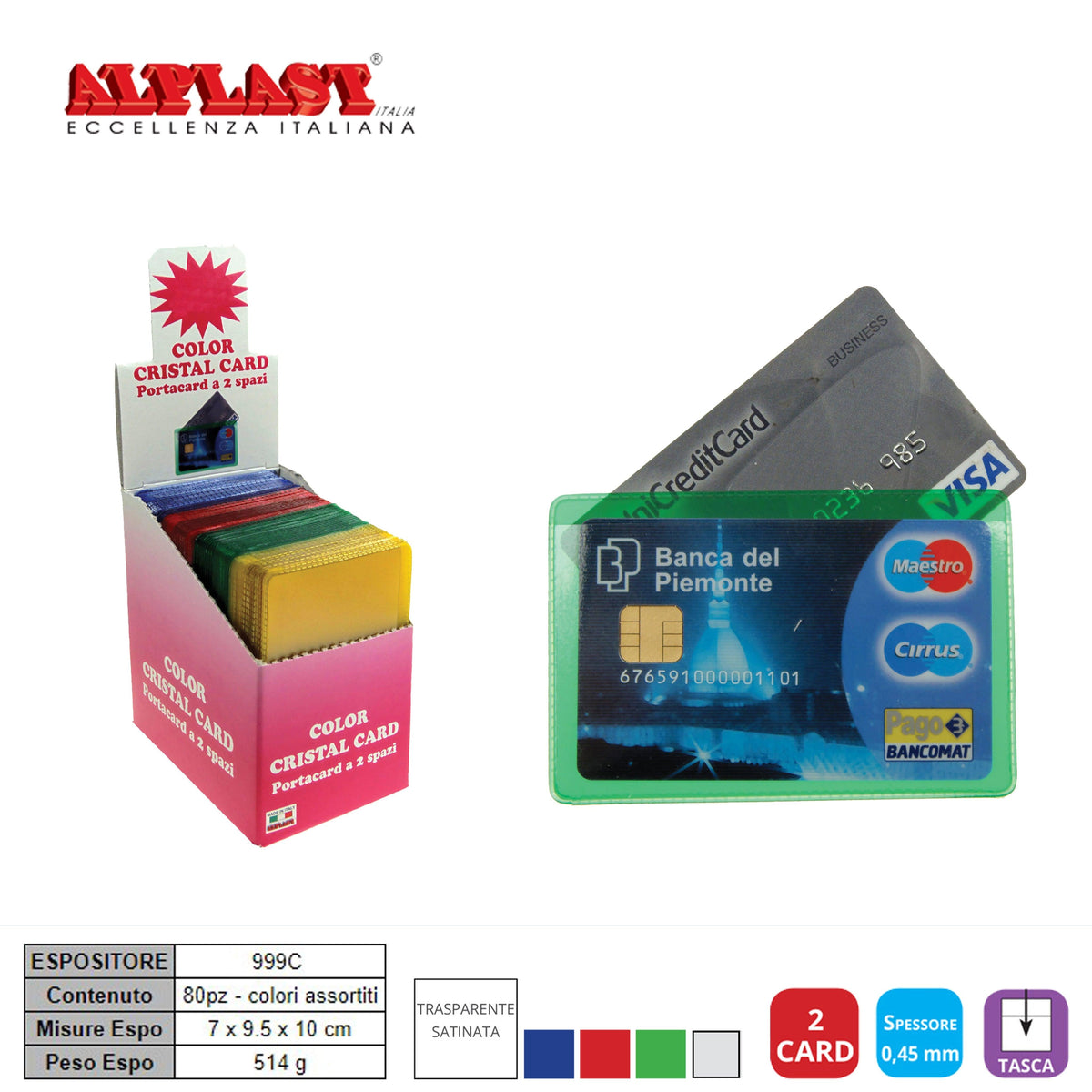 PORTA CARD DUO 80PZ COLOR.ASS. ALPLAST ART.999/C PZ1 - koseakasa
