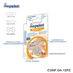 ART.112431 MEGAPLAST ELASTIC ML 14 CEROTTI MANI 3 FOR.COTONE CONF.14 12PZ - koseakasa