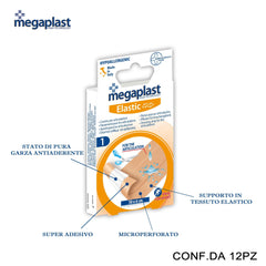 ART.114923 MEGAPLAST ELASTIC ML 1 STRISCIA 50X6CM TESS.ELAST CONF.1 12PZ - koseakasa