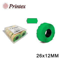 ROTOLI ETICHETTE PREZZI PERMANENTE 26X12MM FLUO VERDE BL10 - koseakasa