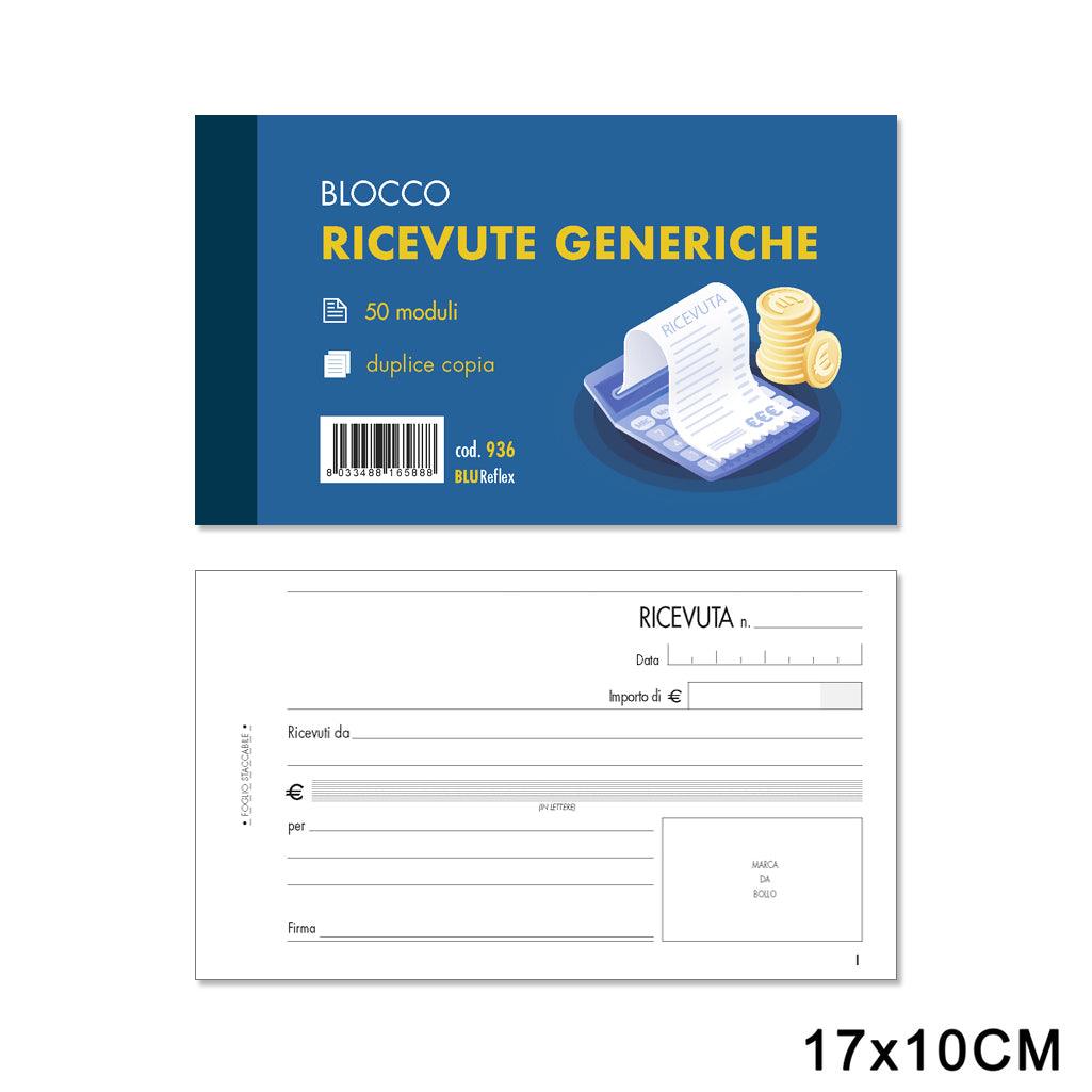 RICEVUTE GENERICHE 50FG x 2COPIE F.TO 17x10 ART.936 PZ1 - koseakasa