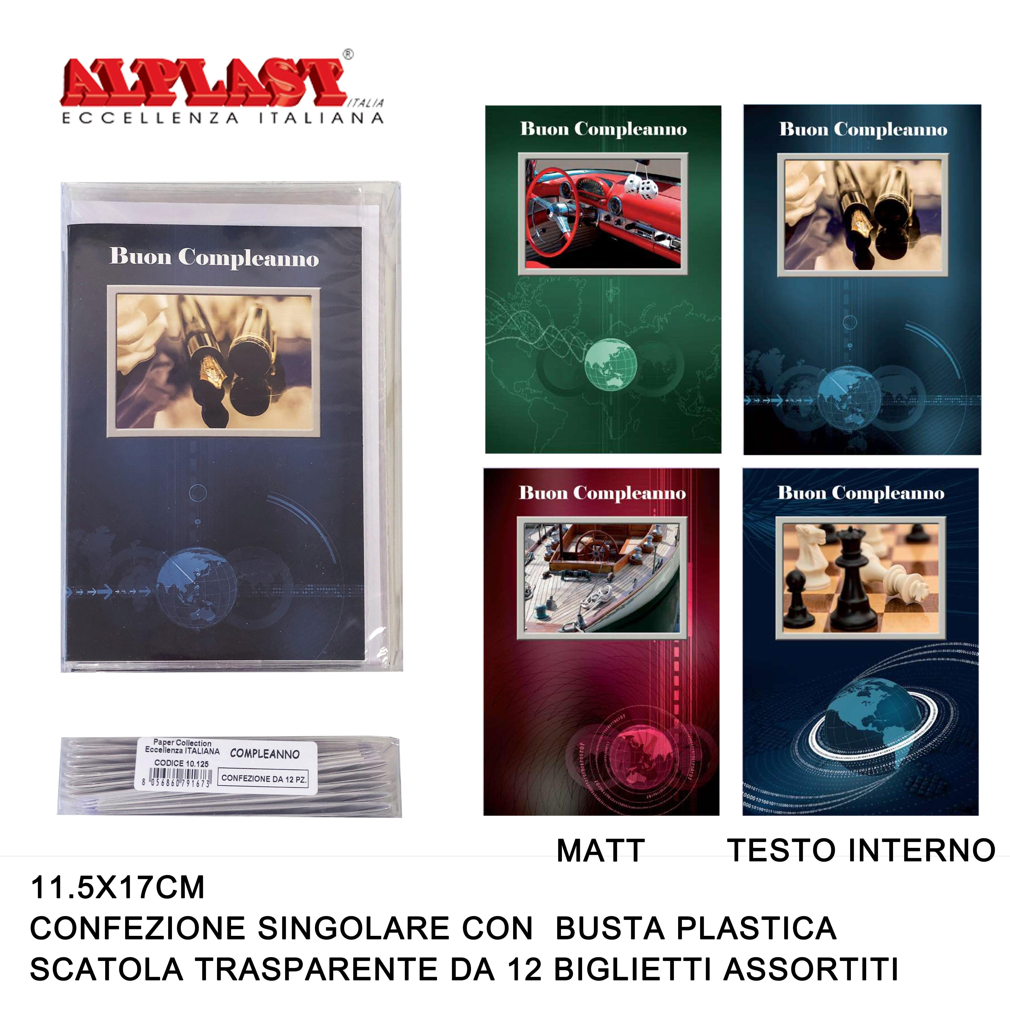 ART.10125 ALPLAST BIGLIETTI DI AUGURI COMPLEANNO CONF.12PZ - koseakasa