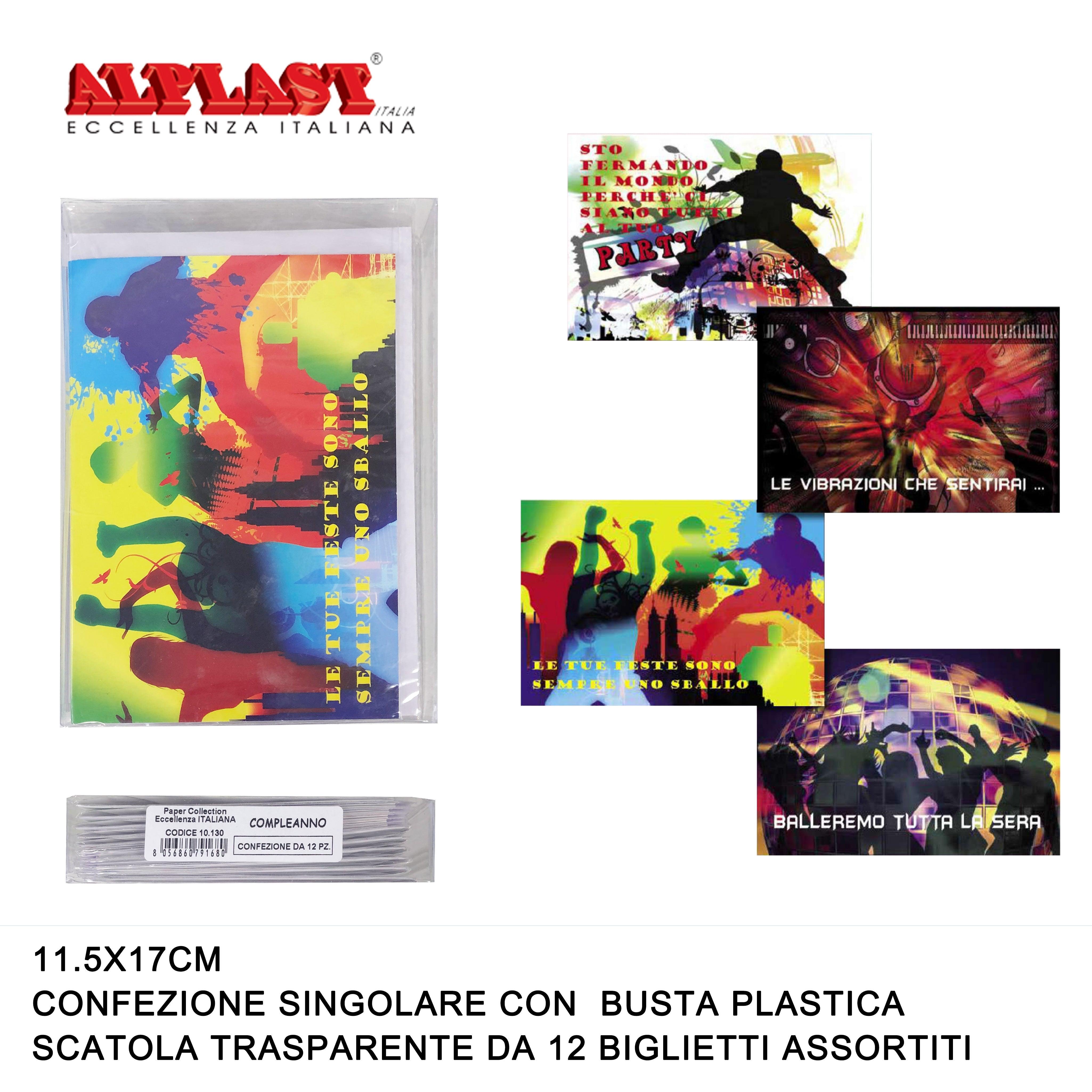 ART.10130 ALPLAST BIGLIETTI DI AUGURI COMPLEANNO CONF.12PZ - koseakasa