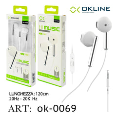 ART.OK-0069 OKLINE 3.5MM AUX Auricolari Bianco - koseakasa