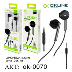 ART.OK-0070 OKLINE 3.5MM AUX Auricolari Nero - koseakasa
