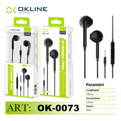 ART.OK-0073 OKLINE 3.5MM AUX Auricolari Nero - koseakasa