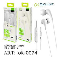 ART.OK-0074 OKLINE 3.5MM AUX Auricolari Bianco - koseakasa
