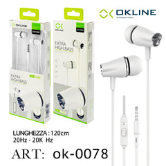 ART.OK-0078 OKLINE 3.5MM AUX Auricolari Bianco - koseakasa