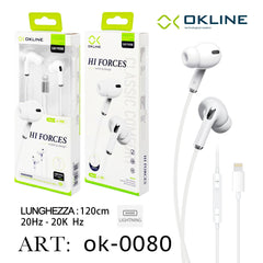 ART.OK-0080 OKLINE Iphone Lightning Auricolari Bianco - koseakasa