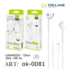 ART.OK-0081 OKLINE Iphone Lightning Auricolari Bianco - koseakasa