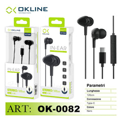 ART.OK-0082 OKLINE TC Auricolari Nero - koseakasa