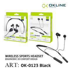 ART.OK-0123NERO OKLINE WIRELESS NECKBAND AURICOLARE SPORT NERO - koseakasa