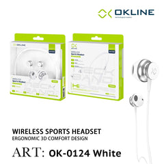 ART.OK-0124BIANCO OKLINE WIRELESS HEADSET AURICOLARE SPORT BIANCO - koseakasa