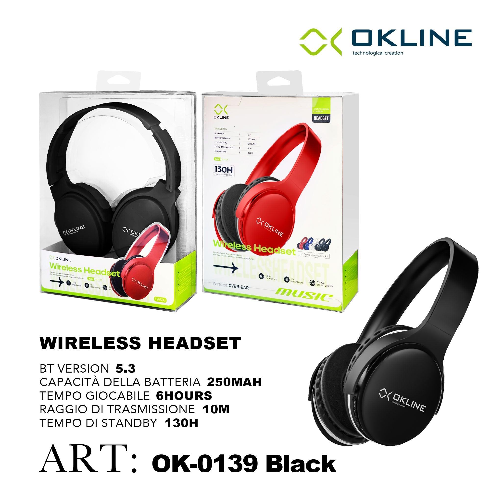 ART.OK-0139NERO OKLINE MUSIC CUFFIE BLUETOOTH NERO - koseakasa