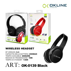 ART.OK-0139NERO OKLINE MUSIC CUFFIE BLUETOOTH NERO - koseakasa