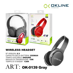 ART.OK-0139GRI OKLINE MUSIC CUFFIE BLUETOOTH GRIGIO - koseakasa