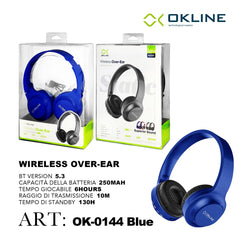ART.OK-0144BLU OKLINE SUPERIOR SOUND CUFFIE BLUETOOTH BLU - koseakasa