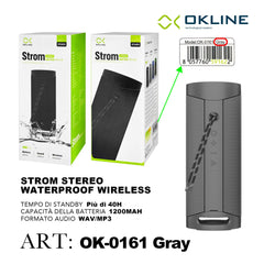 ART.OK-0161GRI OKLINE STROM STEREO WATERPROOF WIRELESS GRIGIO - koseakasa