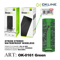 ART.OK-0161VER OKLINE STROM STEREO WATERPROOF WIRELESS VERDE - koseakasa