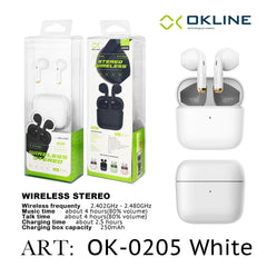 ART.OK-0205BIA OKLINE STEREO CUFFIE WIRELESS BIANCO - koseakasa