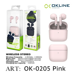 ART.OK-0205PINK OKLINE STEREO CUFFIE WIRELESS PINK - koseakasa