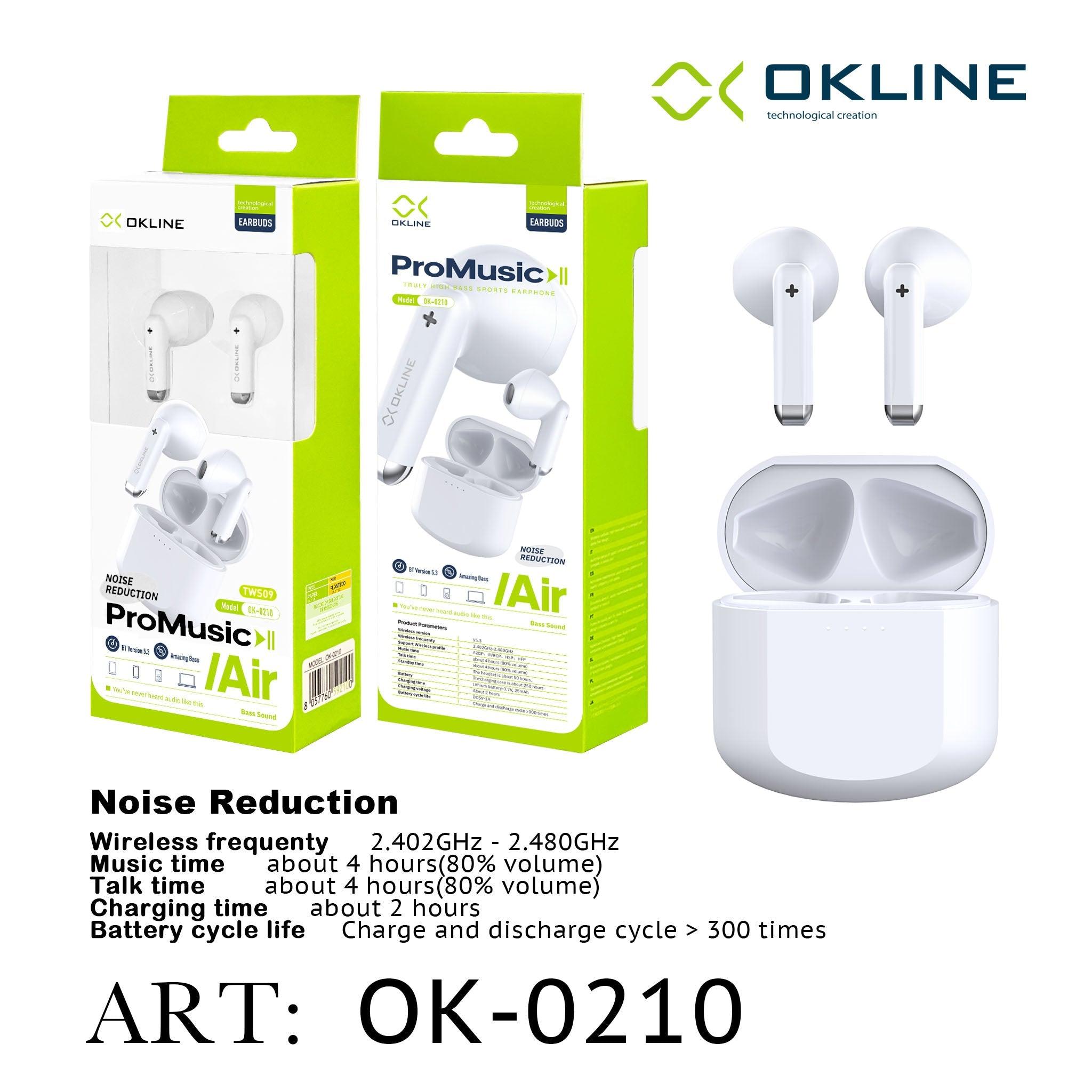 ART.OK-0210 OKLINE PROMUSIC CUFFIE WIRELESS BIANCO - koseakasa