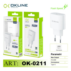 ART.OK-0211N OKLINE Caricatore da muro PD20W Bianco - koseakasa