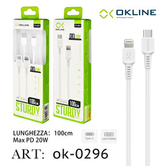ART.OK-0296 OKLINE Type-C Iphone Lightning Cavo 20W100cm Bianco - koseakasa