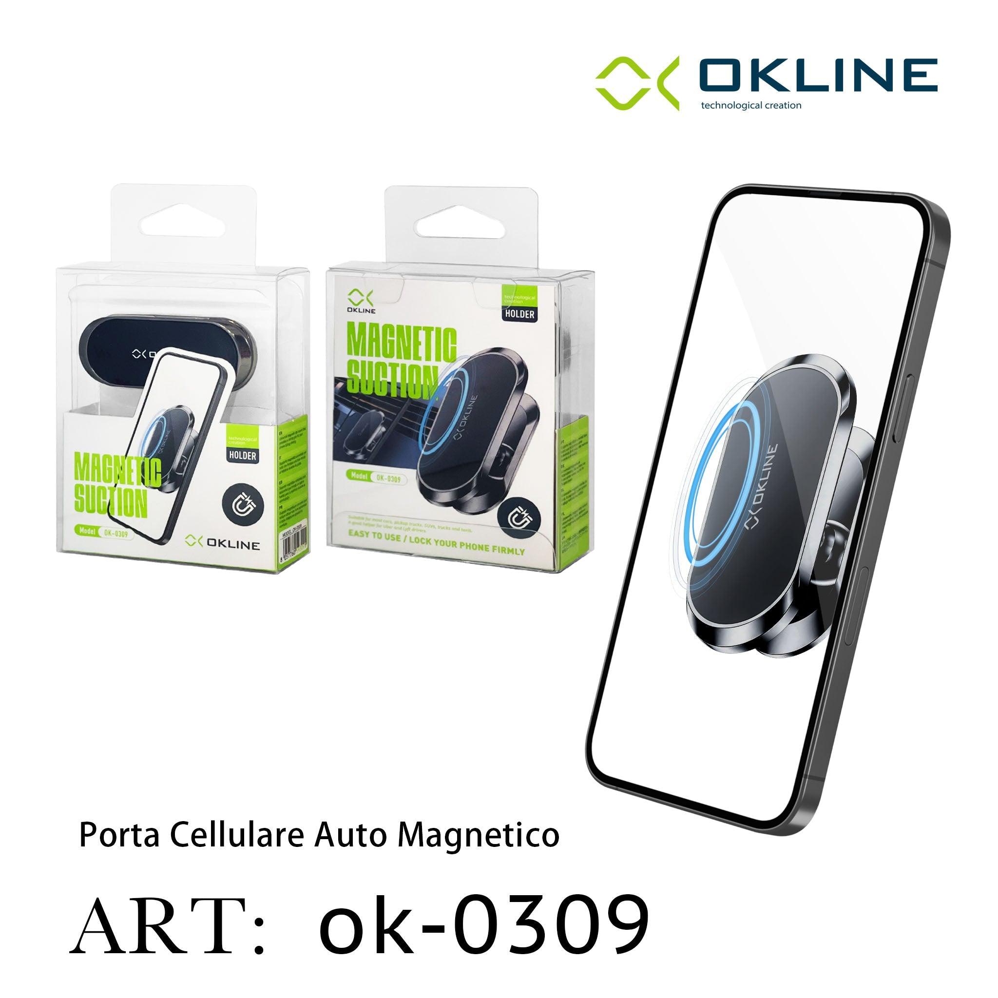 ART.OK-0309 OKLINE SUCTION SUPPORTO MAGNETICO DEL TELEFONO AUTOMOBILE NERO - koseakasa