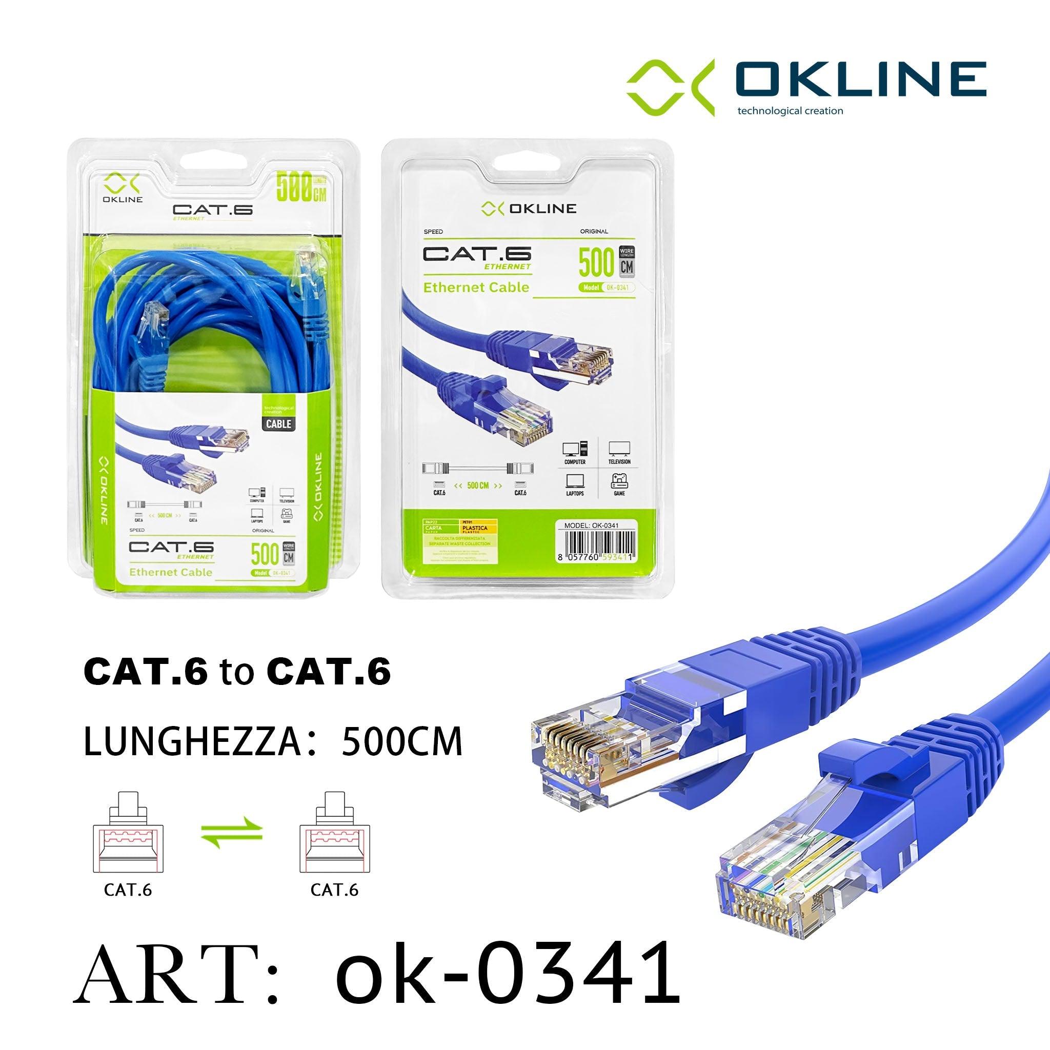ART.OK-0341 OKLINE CAT.6 ETHERNET CAVO 500CM - koseakasa