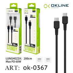 ART.OK-0367 OKLINE Type-C Type-C Cavo 60W200cm Nero - koseakasa