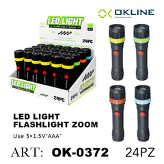 ART.OK-0372 OKLINE LED FLASHLIGHT ZOOM TORCIA PORTATILE IMPERMEABILE - koseakasa