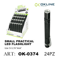 ART.OK-0374 OKLINE LED PENNA TORCIA PORTATILE IMPERMEABILE NERO - koseakasa