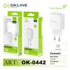 ART.OK-0442N OKLINE Caricatore da muro PD20W Pro Bianco - koseakasa