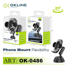 ART.OK-0486 OKLINE UNIVERSALE SUPPORTO VENTOSA ADESIVA DEL TELEFONO AUTOMOBILE NERO - koseakasa