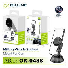 ART.OK-0488 OKLINE MILITARY-GRADE SUPPORTO VENTOSA DEL TELEFONO NERO - koseakasa