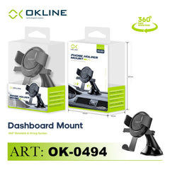 ART.OK-0494 OKLINE SUPPORTO VENTOSA ADESIVA DEL TELEFONO AUTOMOBILE NERO - koseakasa