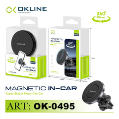 ART.OK-0495 OKLINE SUPPORTO MAGNETICO DEL TELEFONO AUTOMOBILE NERO - koseakasa