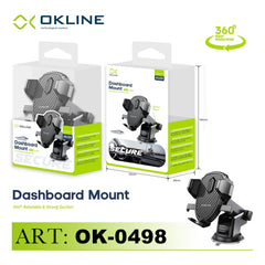 ART.OK-0498 OKLINE SUPPORTO VENTOSA ADESIVA DEL TELEFONO AUTOMOBILE NERO - koseakasa