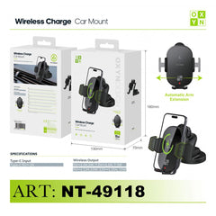 ART.NT-49118 OXYN SUPPORTO AUTO RICARICA WIRELESS E VENTOSA ADESIVA NERO - koseakasa