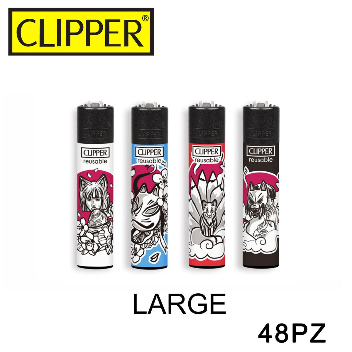 CLIPPER ACCENDINO LARGE KITSUNE BW 48PZ - koseakasa