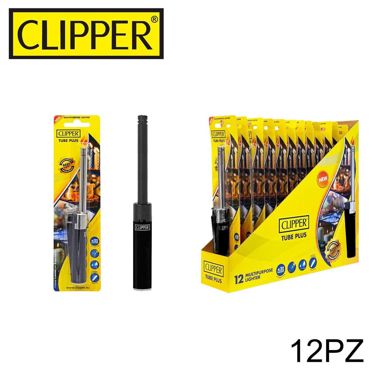 CLIPPER TUBE PLUS ACCENDIGAS SOFT BLACK BW 12PZ - koseakasa
